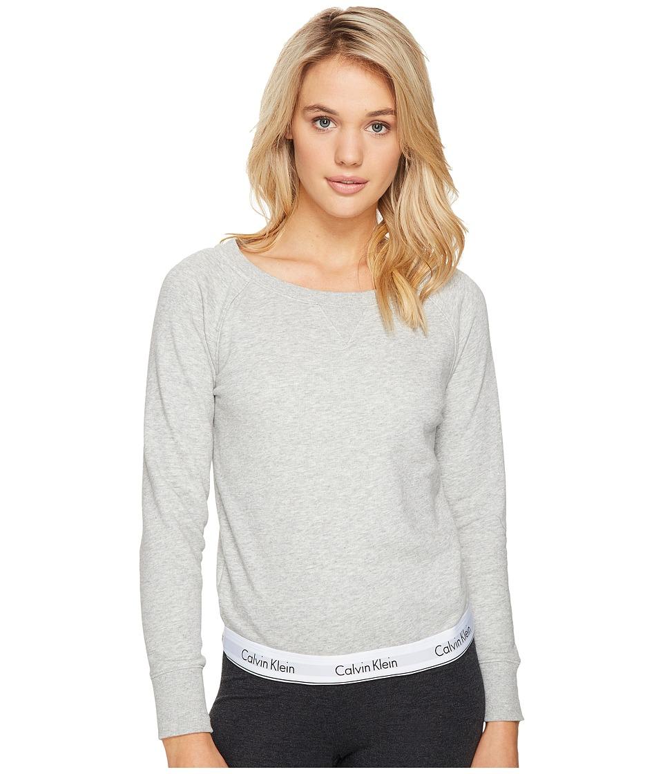 Calvin Klein Underwear - Modern Cotton Line Extension Top Long Sleeve  Sweatshirt (grey Heather) Wome | ModeSens
