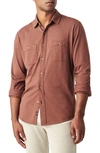 Faherty Knit Seasons Shirt In Oxblood In Red
