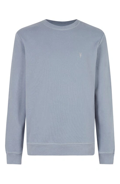 Allsaints Raven Slim Fit Crewneck Sweatshirt In Twilight Grey