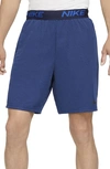 Nike Dri-fit Veneer Training Shorts In Blackened Blue/ Heather/ Black