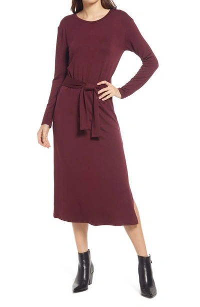Bb Dakota By Steve Madden More Often Than Knot Long Sleeve Dress In Port
