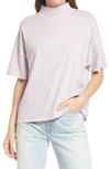 Free People Fearless Mock Neck Top In Frost Lavender