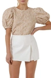 Endless Rose Textured Floral Blouse In Ivory