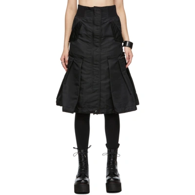 Sacai Nylon Twill Pleated Skirt In 001 Black