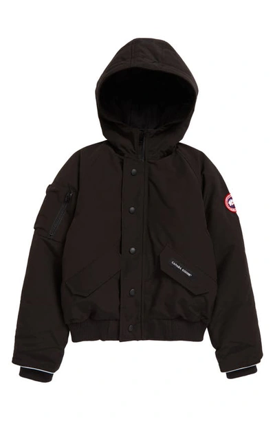 Canada Goose Kids' Rundle Down Bomber Jacket In Black