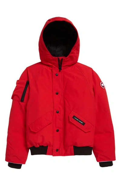 Canada Goose Kids' Rundle Down Bomber Jacket In Red
