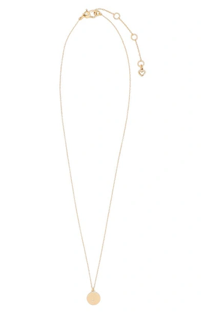 Kate Spade Mini Initial Pendant Necklace In Clear/gold