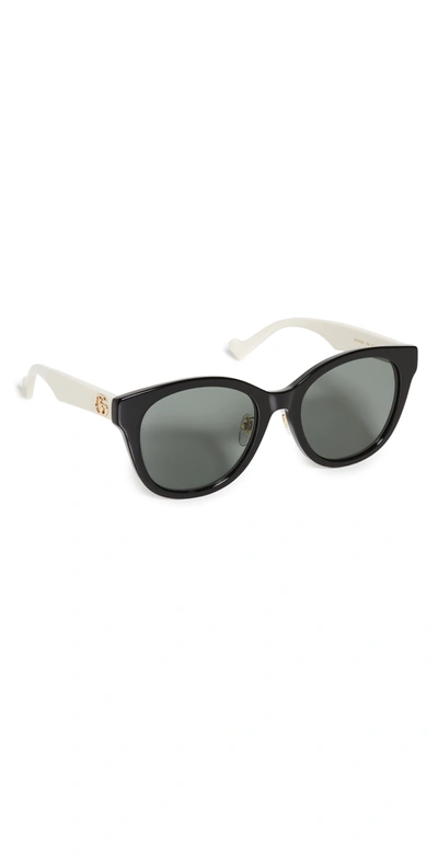 Gucci Oversized Round Sunglasses In Black