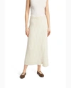 The Row Dejan Ribbed Cashmere Pencil Skirt In Ivory