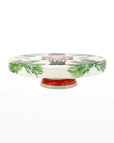 Vietri Nutcrackers Cake Stand In Red