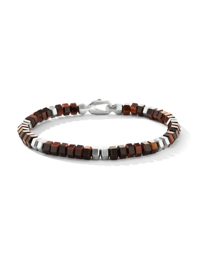 David Yurman Men's 6mm Spiritual Beads Hex Bracelet In Red Tigers Eye