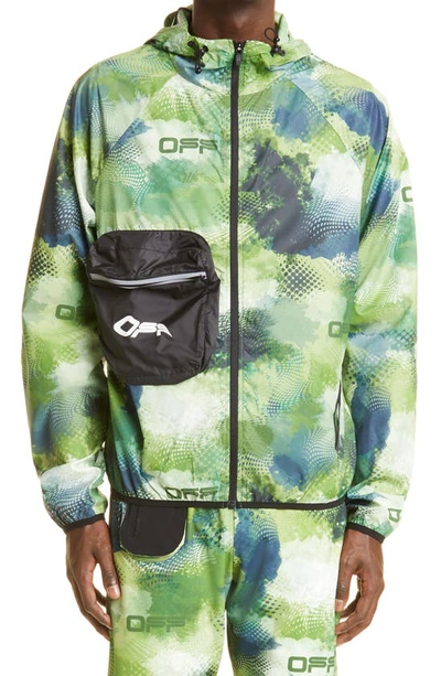 Off-white Camo Print Active Packable Hooded Jacket In Aop Multicolor Wh