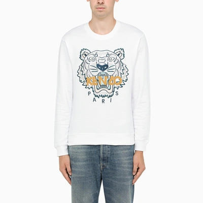 Kenzo White Sweatshirt With Contrasting Embroidery