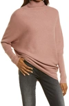 Allsaints Ridley Funnel Neck Wool & Cashmere Sweater In Pale Pink