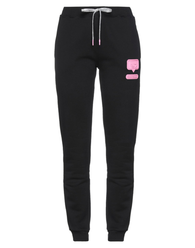 Chiara Ferragni Black Joggers Eyelike Polyester Pants