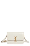 Saint Laurent Medium Solferino Leather Shoulder Bag In White