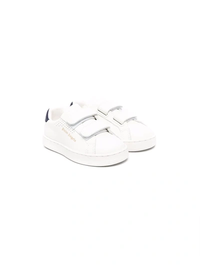 Palm Angels Babies' Boy's Palm 1 Strap Sneakers In White Navy Blue
