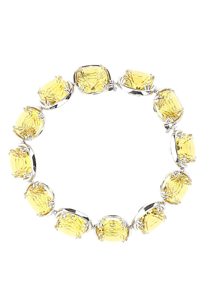 Swarovski Silver-tone Yellow Cushion-cut Crystal Flex Bracelet