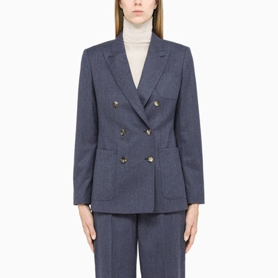 Max Mara Blue Double-breasted Blazer