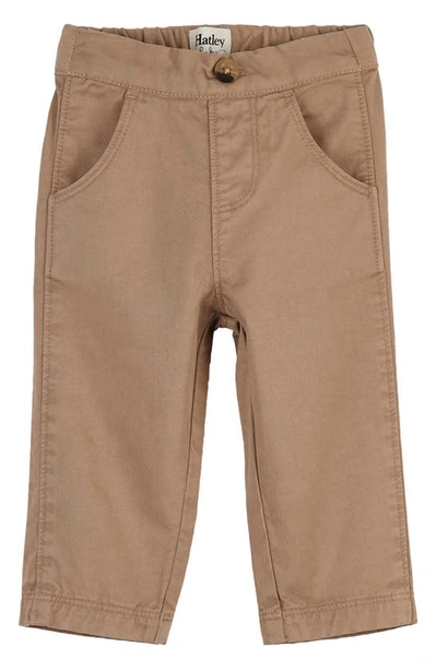 Hatley Babies' Cotton Blend Twill Pants In Brown