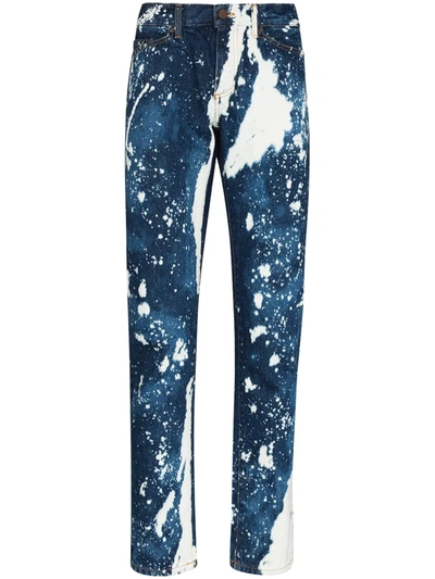Palm Angels Acid Wash Effect Galaxy Loose Fit Jeans 19cm In Blue