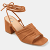 Journee Collection Women's Felisity Ruched Sandals Women's Shoes In Brown