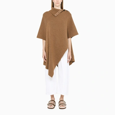 Chloé Camel Wool Blend Cape In Brown