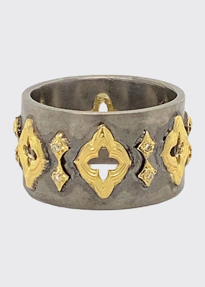 Armenta Old World Open Scroll Wide Band Ring In Ow