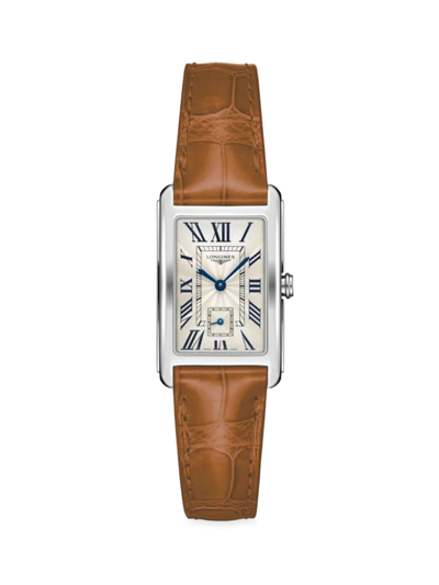 Longines Dolce Vita Watch, 23mm X 37mm In White/brown