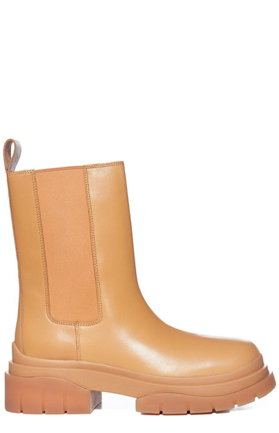 Ash Storm Chunky-sole Leather Boots In Peach