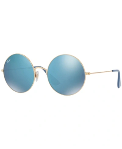 Ray Ban The Ja-jo 54mm Round Sunglasses - Gold In Blue