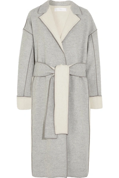 Victoria Victoria Beckham Two-tone Wool And Cashmere-blend Coat In Grey