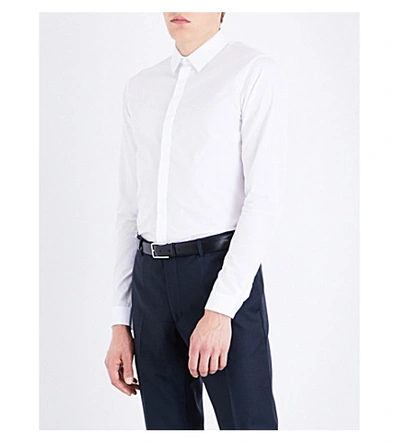 Sandro Slim-fit Cotton Shirt In Blanc