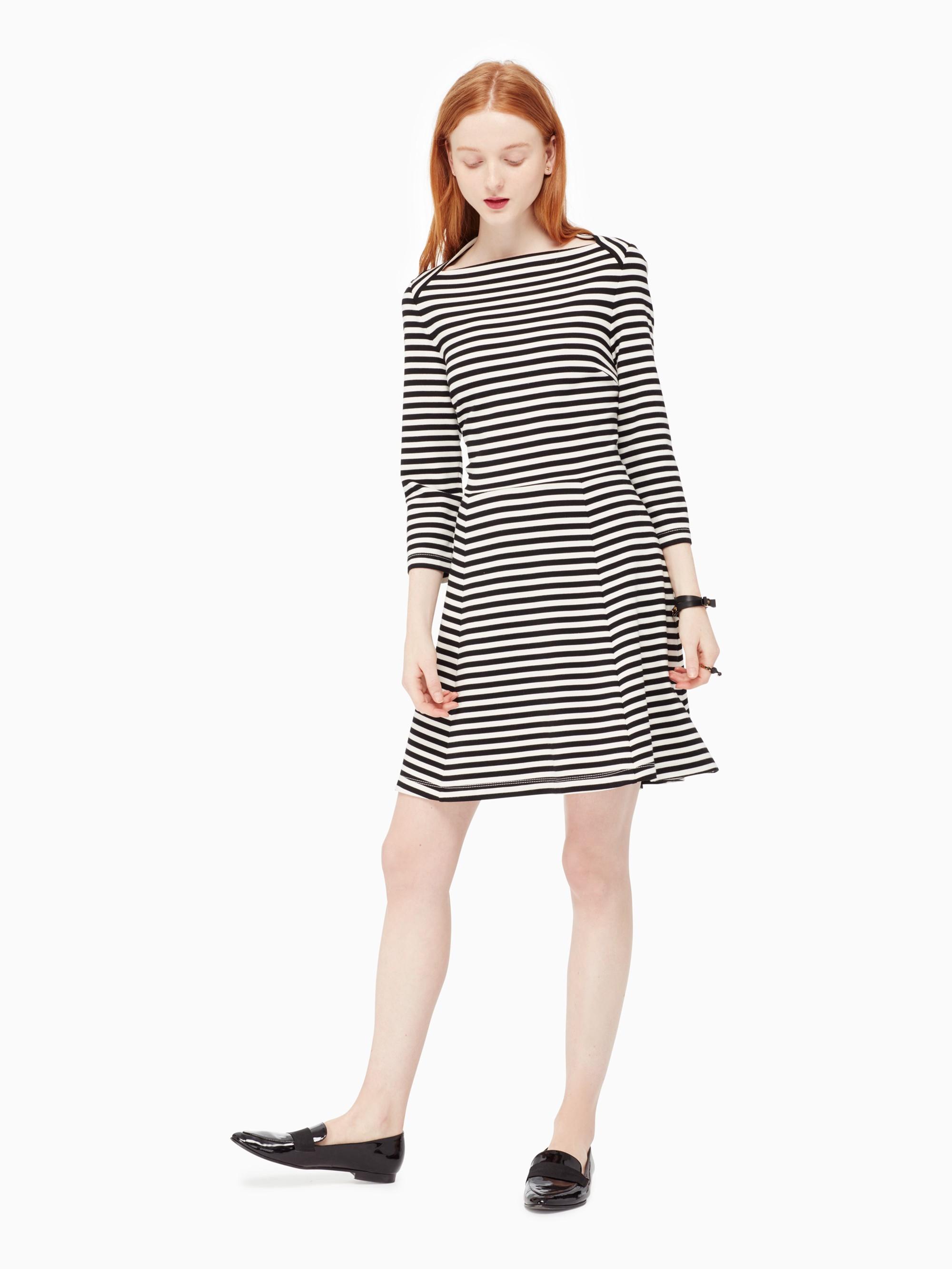 Kate Spade Stripe Everyday Dress In Cream/black | ModeSens
