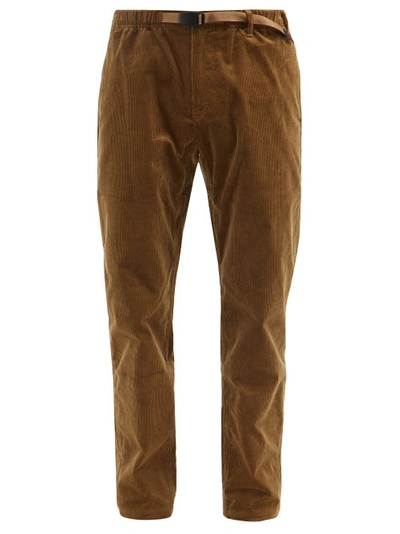 Gramicci Beige Ribbed Velvet Trousers In Brown