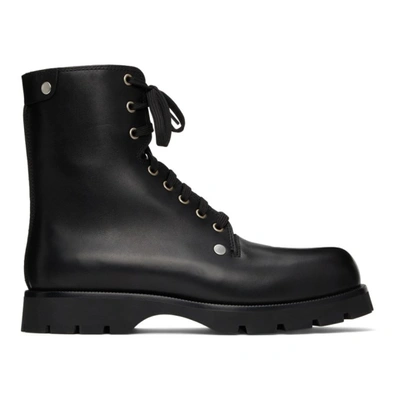 Jil Sander Studded Leather Half Boots In 001 Black