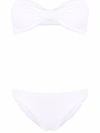 Hunza G Jean Crinkle-effect Bandeau Bikini In White