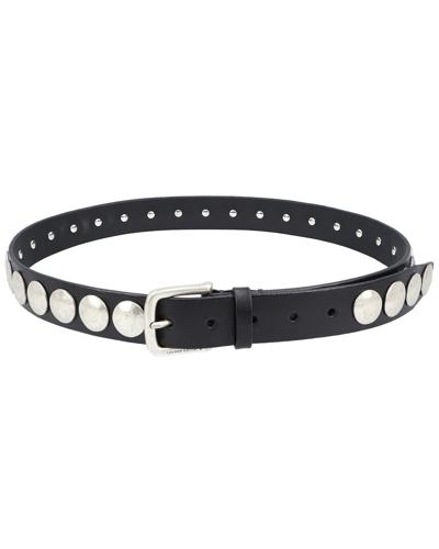 Golden Goose Studded Leather Belt In Black