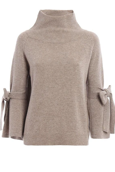 Ermanno Scervino Pull With Flared Sleeves And Flakes In Beige