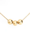 Gorjana Newport Three-bead Golden Adjustable Necklace