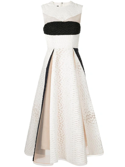 Alex Perry Kellan Sheer Panelled Midi Dress In White