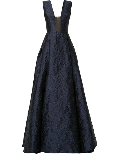 Alex Perry Bryce Floral Brocade Gown