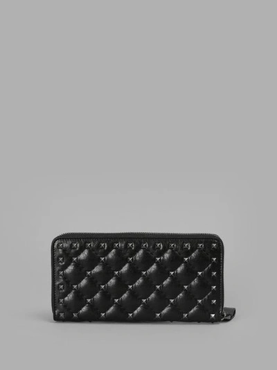 Valentino Garavani Valentino Women's Black Matelasse' French Wallet With Spike Rockstuds