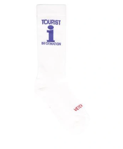 Vetements Tourist Cotton Socks In Bianco