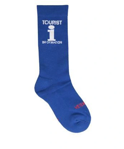 Vetements Tourist Cotton Socks In Blu