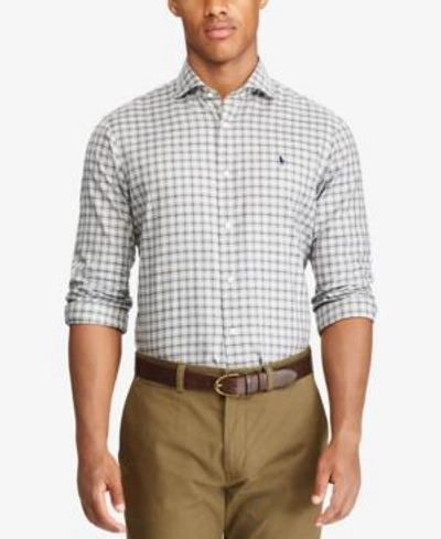 Polo Ralph Lauren Men's Lightweight Twill Plaid Shirt In Grey/black Multi