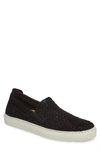 Donald J Pliner Men's Clark Woven Velvet Slip-on Sneakers In Black