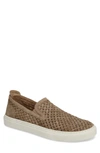 Donald J Pliner Men's Clark Woven Velvet Slip-on Sneaker In Sand