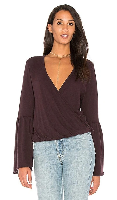 Chaser Cotton Jersey Surplice Top In Purple