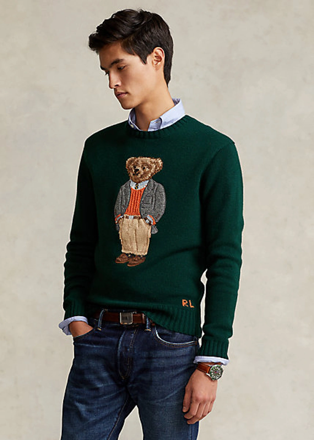 Polo Ralph Lauren Polo Bear Knit Sweater Green Size S 30th